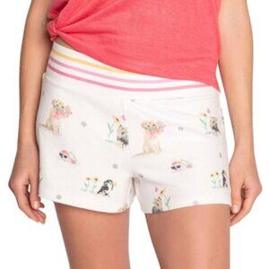 PJ Salvage Garden Party Pajama Shorts Dogs & Flowers Print Lounge Sleep Bottoms